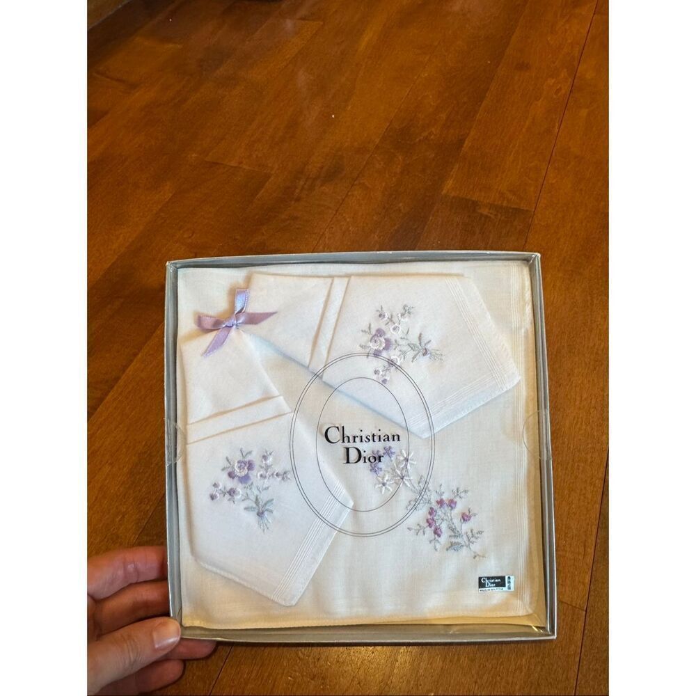 New Vintage Christian Dior, 100% cotton handkerchief set